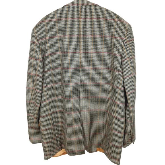 Vintage BROOK TAVERNER 42L Saxony Supreme Wool Houndstooth Blazer Sport Coat - Picture 2 of 11